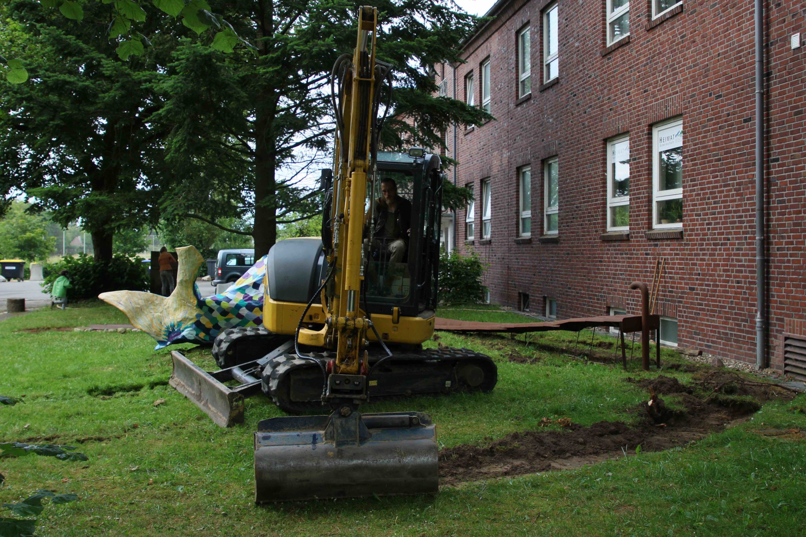 3A9A6090 Eliot beginnt die Grasnarbe zu entfernen